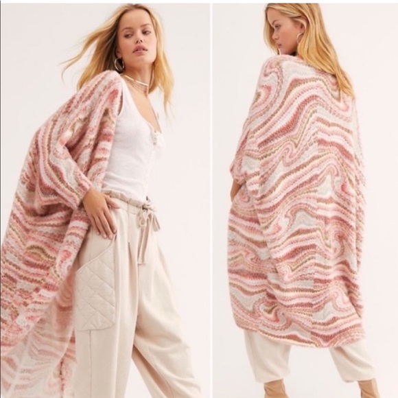 Free People fuzzy cardigan duster - Picture 2 of 7